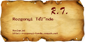 Rozgonyi Tünde névjegykártya